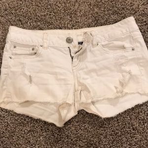 White denim shorts